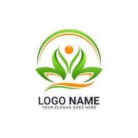 natur menschen wellness logo.abstraktes editierbares logo-design vektor