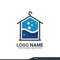 Modernes Logo-Design für Wäscheservices. bearbeitbares Logo-Design vektor