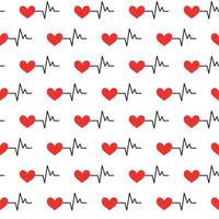 nahtloses Muster mit Herzschlagsymbol vektor