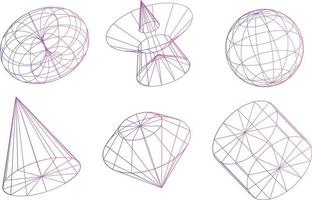 geometriska abstrakta former. dekorativa element för designprojekt. kontur platta figurer i vektor isolerad på vit bakgrund. element för hemsidan och tryck.