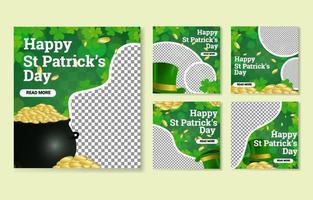 Transparente Social-Media-Beiträge zum St. Patrick's Day vektor