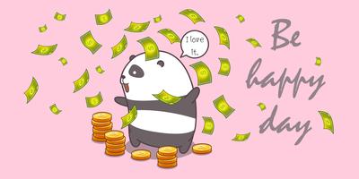 Millionär Panda im Cartoon-Stil. vektor