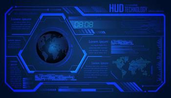 Hud Cyber Circuit Zukunftstechnologie Konzept Hintergrund vektor