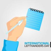 internationaler Tag der Linkshänder Vektorillustration vektor