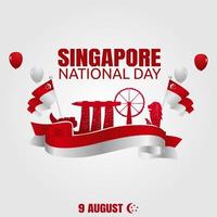 singapores nationaldag vektorillustration vektor