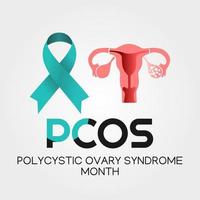 Polyzystisches Ovarialsyndrom Monat Vektor Illustration