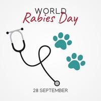 världen rabies dag vektor lllustration