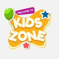 Kids Zone Banner Vektor lllustration