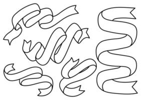 frihand handritade band banner doodle samling set pack. premium vektor. vektor