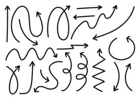 isolierte freihändig gezeichnete pfeile auf weißem hintergrund für elemente auf infografiken, web, geschäftspräsentationen, konzeptillustration. Premium-Vektor vektor