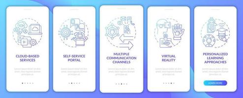 digitalisering av lärande onboarding mobil app sidskärm vektor