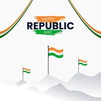 Happy Republic Day 26. Januar Social Media Post vektor