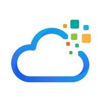 Cloud-Daten-Logo-Design-Vorlage vektor