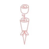 linien papier mit rosenblumenlogo symbol vektor symbol illustration design