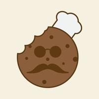 Cartoon-Chefkoch-Cookie-Logo-Design-Vektor-Symbol-Symbol-Illustration vektor