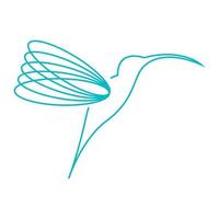 Linie Kunst moderne Fliege Kolibri Logo Design Vektorgrafik Symbol Symbol Illustration kreative Idee vektor