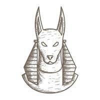 gravieren sie ägypten anubis hund logo vektor symbol symbol illustration design