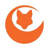 fox tail moon logotyp symbol ikon vektor grafisk design