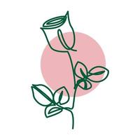 grön växt ros vackra blomma linjer logotyp vektor symbol ikon illustration design