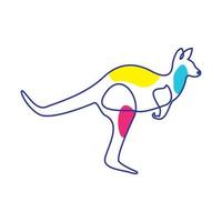 linjer konst abstrakt djur australisk känguru logotyp design vektor ikon symbol illustration