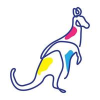 linjer abstrakt färgglada känguru logotyp vektor symbol ikon illustration design