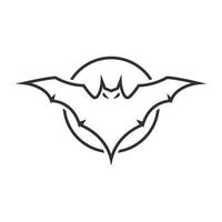 Linien moderne Fledermaus mit Kreis Logo Symbol Vektor Icon Illustration Design