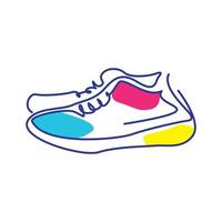 Linien Kunst abstrakte Schuhe Mann Turnschuhe moderne Logo-Design-Vektor-Symbol-Symbol-Illustration vektor