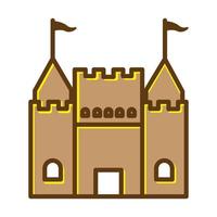 färgglada slott gamla med torn logotyp symbol vektor ikon illustration design