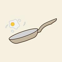stekpanna matlagning ägg logotyp design vektor ikon symbol illustration
