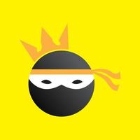 Ninja mit Kronenkopf-Logo-Design-Vektor-Symbol-Symbol-Illustration vektor