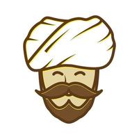 vintage alter mann mit turban logo symbol vektor symbol illustration design