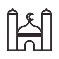 Linien einfache Moschee Kuppel Logo Vektor Symbol Symbol Illustration Design