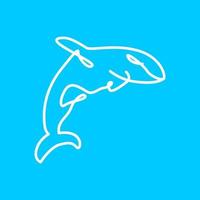 whale fish modern line art logo design vektor ikon symbol illustration