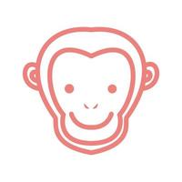 Affenkopflinie niedliches Lächeln-Logo-Design vektor