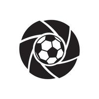Kamera-Shutter-Objektiv mit Ball Logo Symbol Symbol Vektorgrafik Design Illustration Idee kreativ vektor