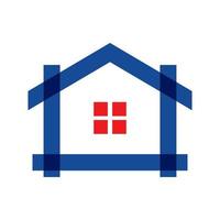 abstrakte fette Linie Haus oder Haus buntes Logo Symbol Symbol Vektorgrafik Design vektor