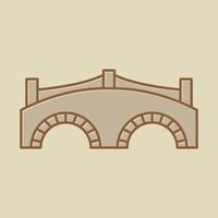 Vintage braune Brücke Logo Design Vektor Icon Symbol Illustration