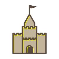 färgglada slott gamla med torn logotyp symbol vektor ikon illustration design