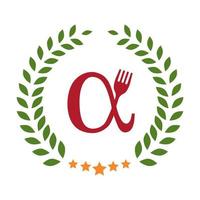 Schreiben Sie ein Restaurant-Logo-Design vektor