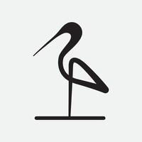 minimalistisk flamingo fågel modern linje logotypdesign vektor