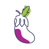 linjer konst abstrakt grönsaker aubergine lila logotyp design vektor ikon symbol illustration