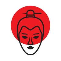 Linien Mann Kopf Japan Kultur Logo Symbol Vektor Icon Illustration Design