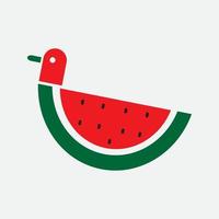 wassermelone und ente buntes logo-design vektor