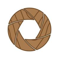 slutare kamera med trä logotyp symbol ikon vektor grafisk design illustration idé kreativ