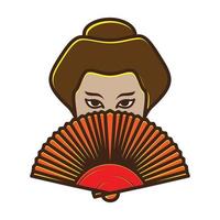 vintage geisha frauen japan logo symbol vektor symbol illustration design