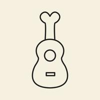 gitarre mit hühnerlinien logo design vektor symbol symbol illustration