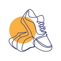 Linien Kunst Schuhe Mann moderne Logo-Design-Vektor-Symbol-Symbol-Illustration vektor