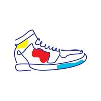 Linien Kunst abstrakt Farbe Schuhe Turnschuhe Logo Design Vektor Symbol Symbol Illustration