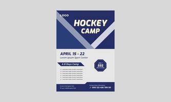 Hockey-Cam-Flyer Teamplate, Lacrosse-Flyer-Design, Sport-Hockey-Camp-Banner, Poster, Hockeyturniere und Camp-Poster. vektor