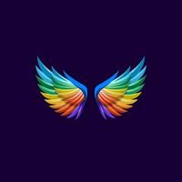 kreativer Flügel 3D-Logo-Stil vektor